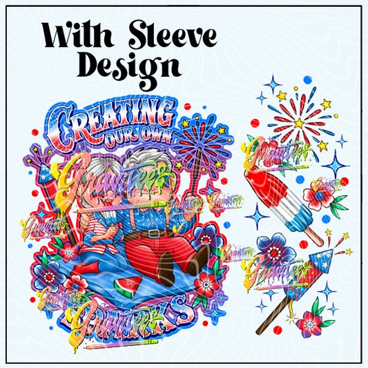 4th Of July Love With Sleeve Png for DTF or Shirt Printing, PNG Only!