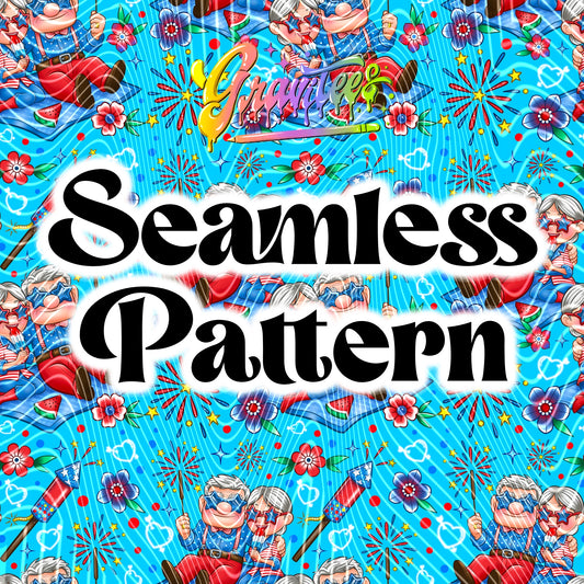 4th Of July Love Seamless Design PNG, for UVDTF or Sublimation Printing PNG