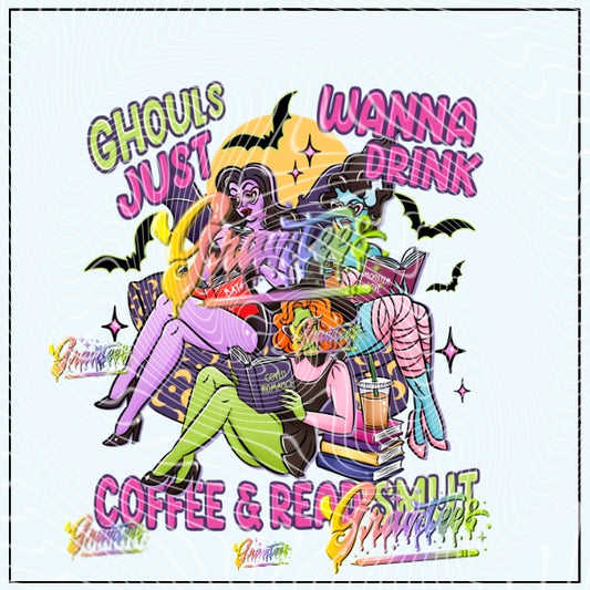 Book Ghouls Png for DTF or Shirt Printing, PNG Only!