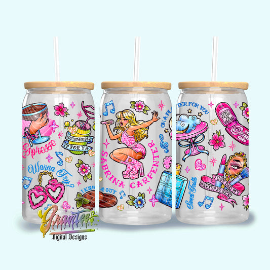 SABRINA C 16oz Tumbler Template Design PNG,  for UVDTF or Sublimation Printing PNG Only!!