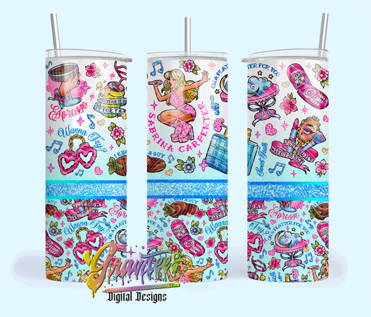 SABRINA C 20oz Tumbler Template Design PNG,  for UVDTF or Sublimation Printing PNG Only!!