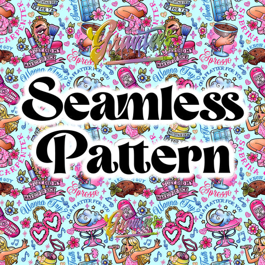 SABRINA C Seamless Design Png for DTF or Shirt Printing, PNG Only!