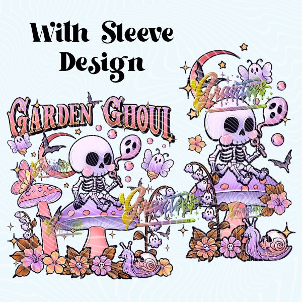 GARDEN GHOUL With Sleeve Design Png for DTF or Shirt Printing, PNG Only!