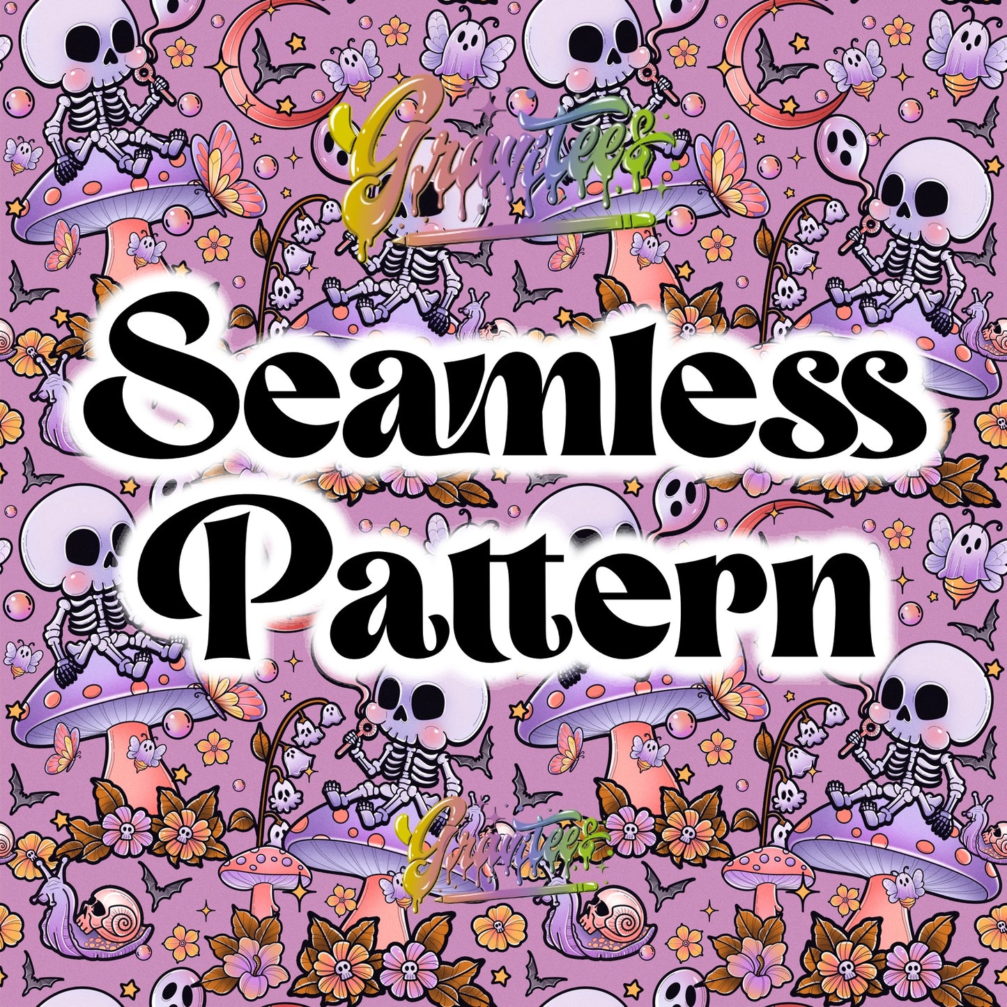 GARDEN GHOUL Seamless Design Png for DTF or Shirt Printing, PNG Only!