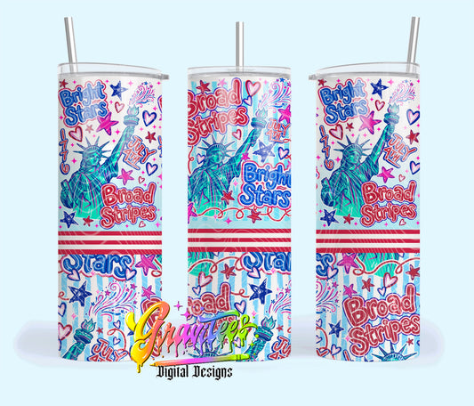 4th Of July 20oz Tumbler Template  Png for UVDTF or Sublimation Printing, PNG Only!