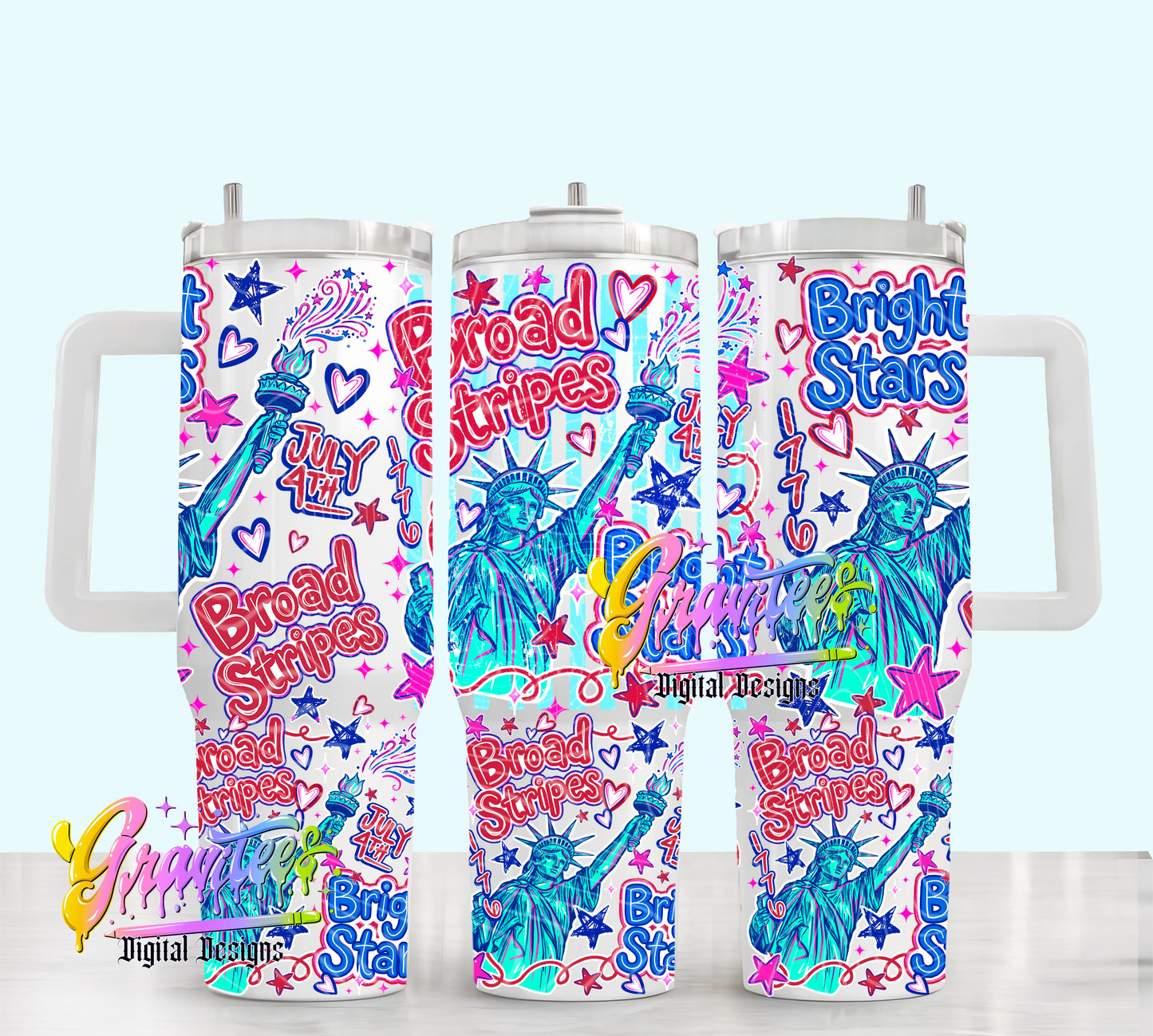4th Of July 40oz Tumbler Template  Png for UVDTF or Sublimation Printing, PNG Only!