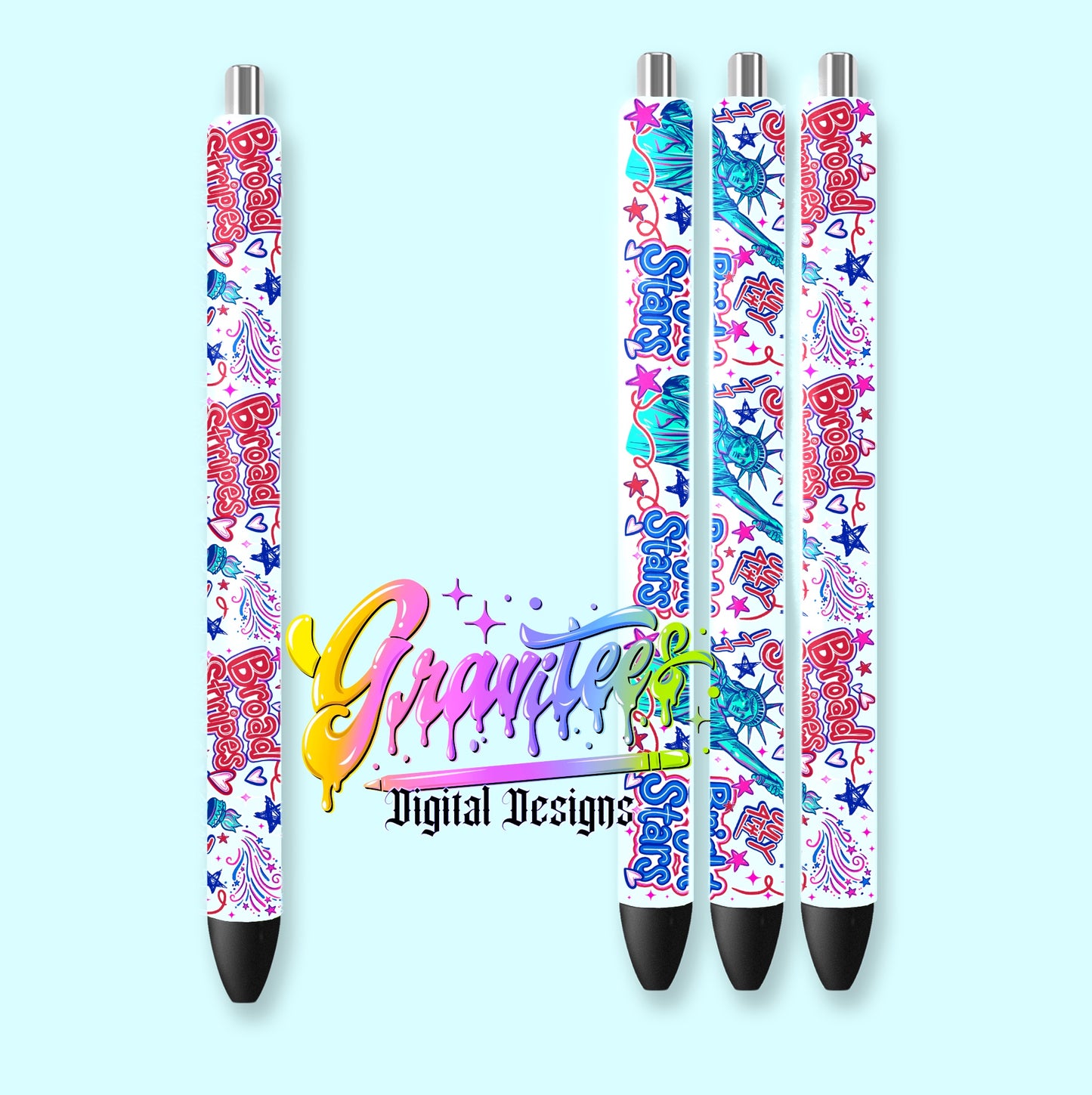 4th Of July Pen Wrap Template Design PNG,  for UVDTF or Sublimation Printing PNG