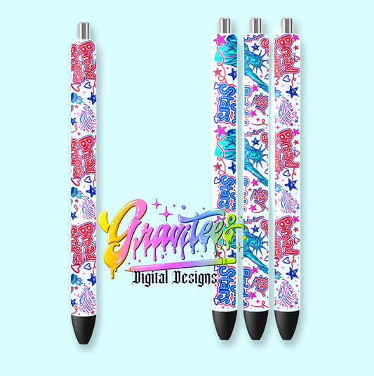 4th Of July Pen Wrap Template Design PNG,  for UVDTF or Sublimation Printing PNG