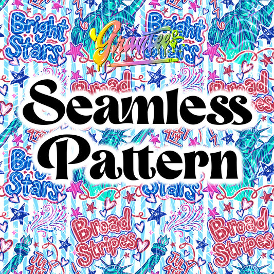 4th Of July Seamless Design Png for UVDTF or Sublimation Printing, PNG Only!