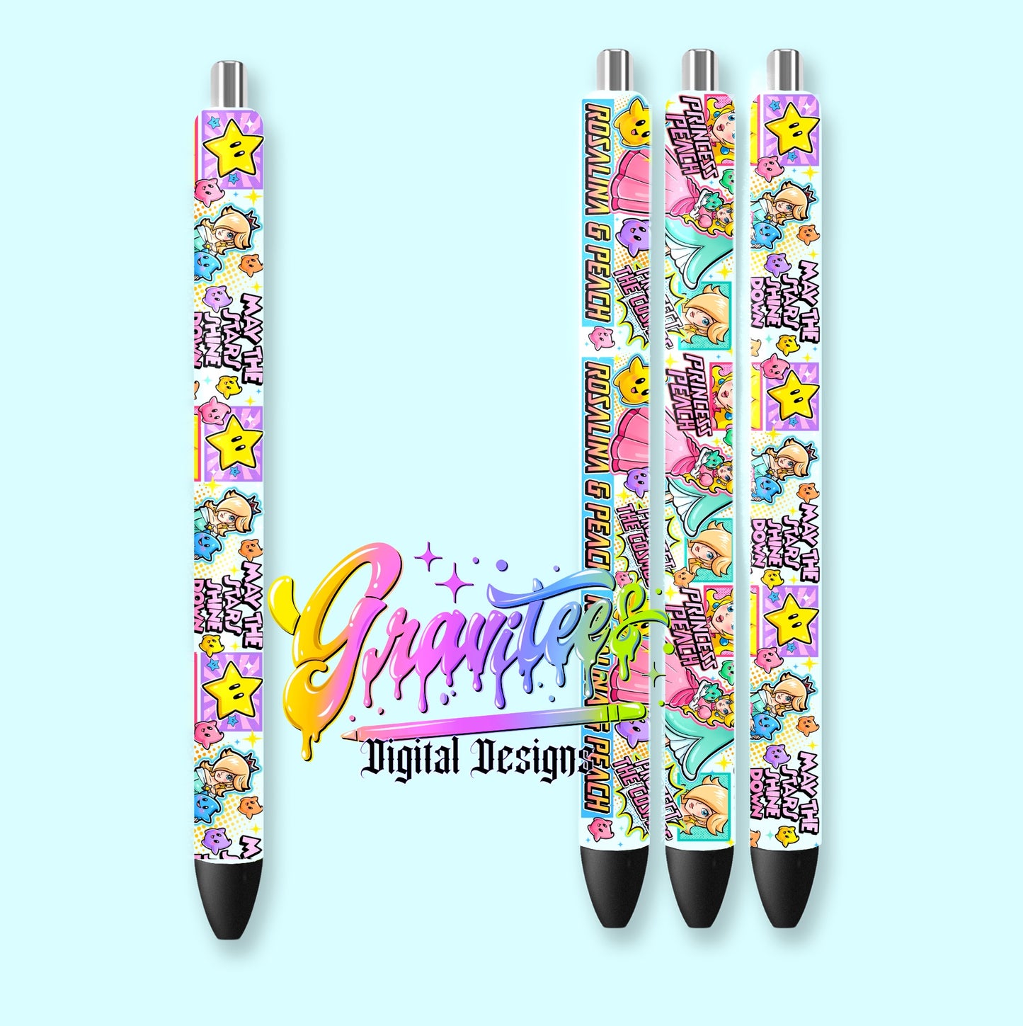 Galaxy Girls Pen Wrap Template Design PNG,  for UVDTF or Sublimation Printing PNG