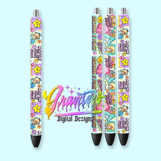 Galaxy Girls Pen Wrap Template Design PNG,  for UVDTF or Sublimation Printing PNG