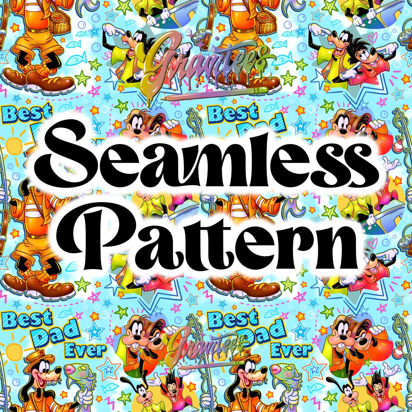 Best Dad Ever Seamless Design Png for DTF or Shirt Printing, PNG Only!