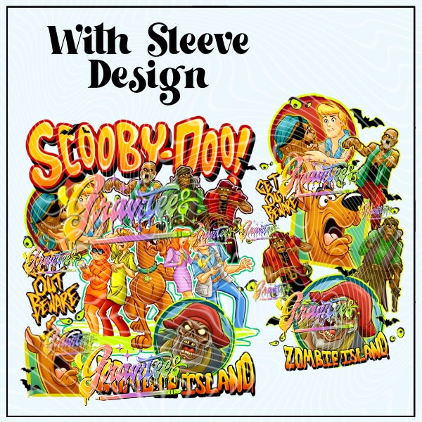 Zombie Island With Sleeve  Png for DTF or Shirt Printing, PNG Only!