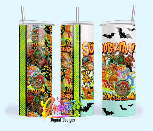 Zombie Island  20oz Tumbler Template  Png for UVDTF or Sublimation Printing, PNG Only!