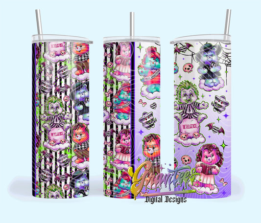 Strange Cuties  20oz Tumbler Template Design PNG, Fall Design for UVDTF or Sublimation Printing PNG Only!