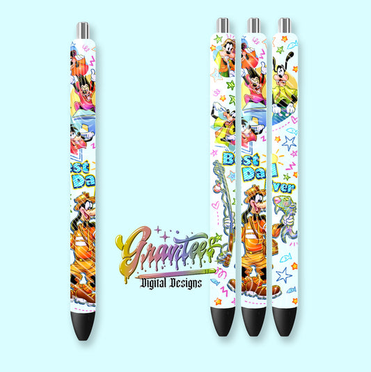 Best Dad Ever Pen Wrap Template Design PNG,  for UVDTF or Sublimation Printing PNG Only!!