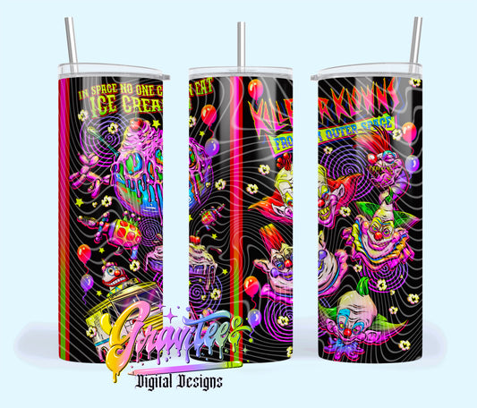 Horror Clowns 20oz Tumbler Template Design PNG,  for UVDTF or Sublimation Printing PNG Only!!