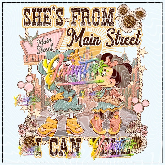 She’s From Main Street Png for DTF or Shirt Printing, PNG Only!
