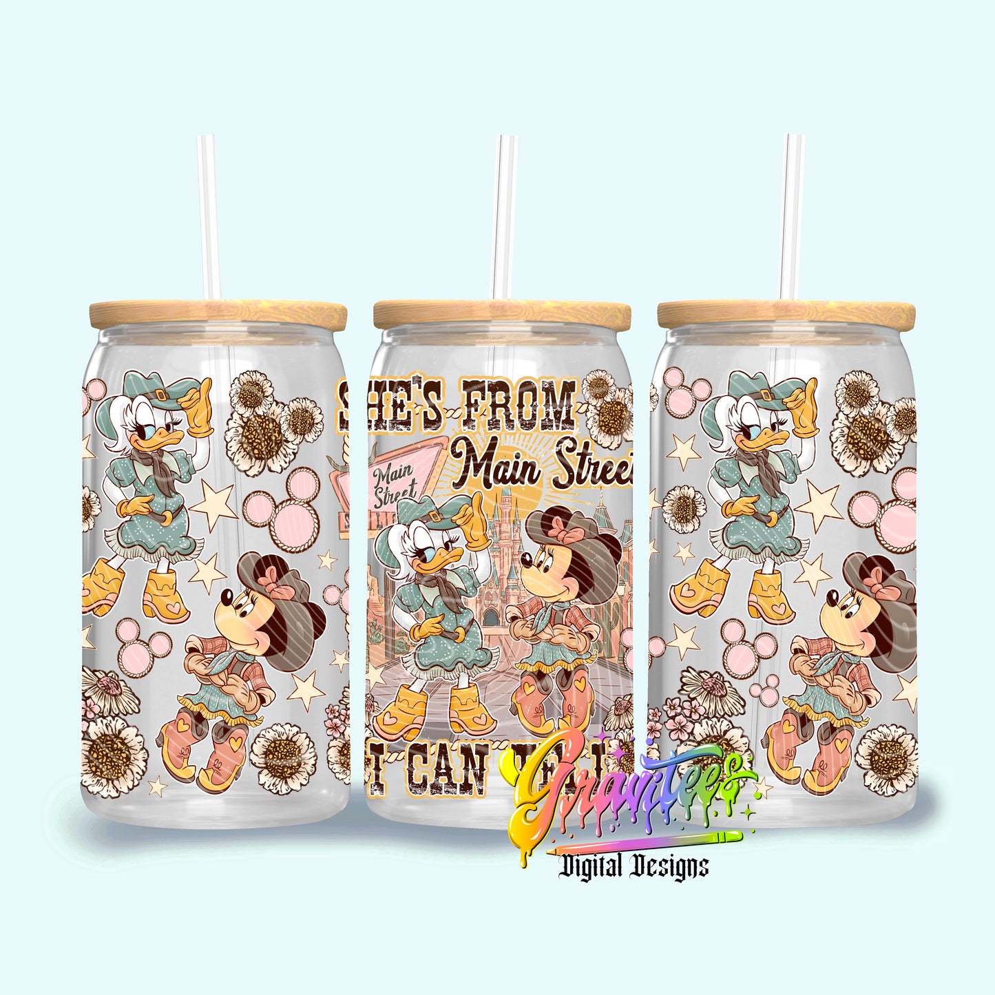 She’s From Main Street 16oz Tumbler Template  Png for UVDTF or Sublimation Printing, PNG Only!