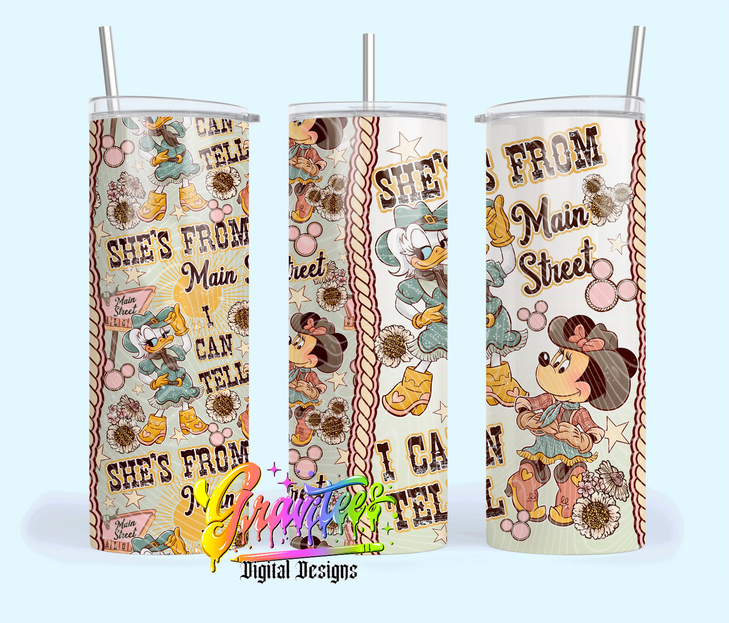 She’s From Main Street 20oz Tumbler Template  Png for UVDTF or Sublimation Printing, PNG Only!