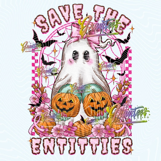 Save The Entitties Design PNG, Breast Cancer Design for DTF or Shirt Printing PNG Only