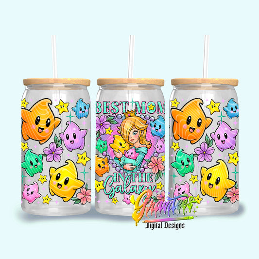 Best Mom In The Galaxy 16oz Tumbler Template  Png for UVDTF or Sublimation Printing, PNG Only!