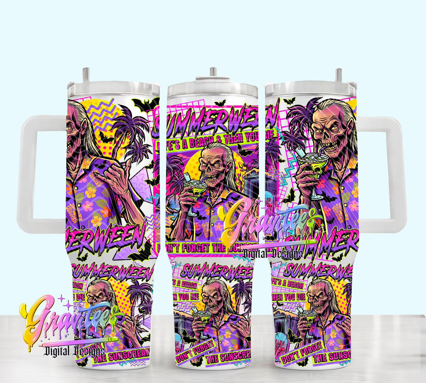 Summerween 40oz Tumbler Template  Png for UVDTF or Sublimation Printing, PNG Only!