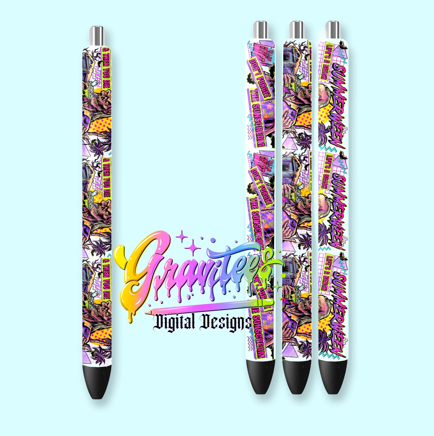 Summerween Pen Wrap Template Design PNG,  for UVDTF or Sublimation Printing PNG