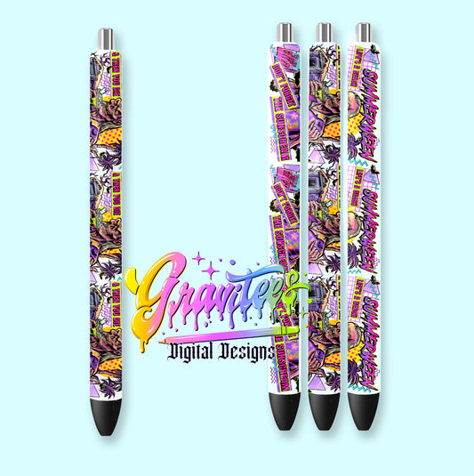 Summerween Pen Wrap Template Design PNG,  for UVDTF or Sublimation Printing PNG