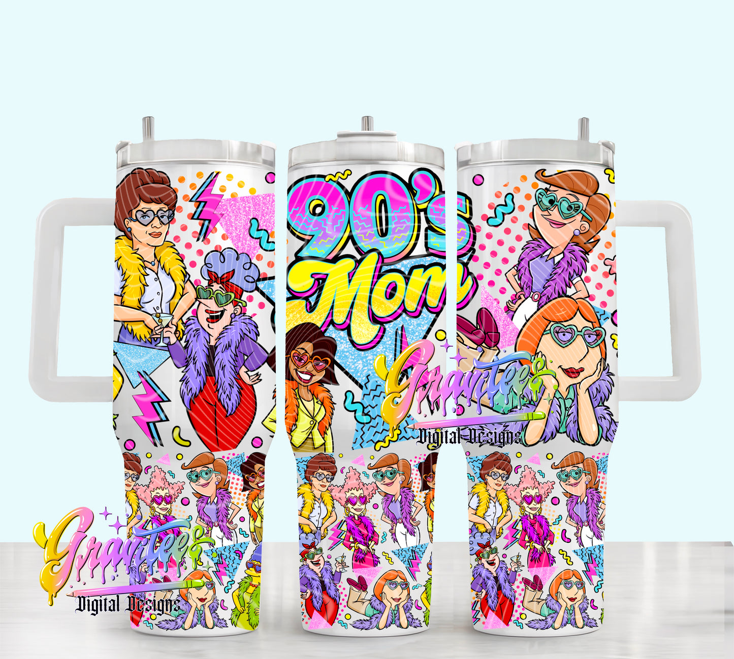 90’s Mom 40oz Tumbler Template  Png for UVDTF or Sublimation Printing, PNG Only!