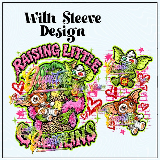 Raising Little Monsters With Sleeve Designs Png for DTF or Shirt Printing, PNG Only!