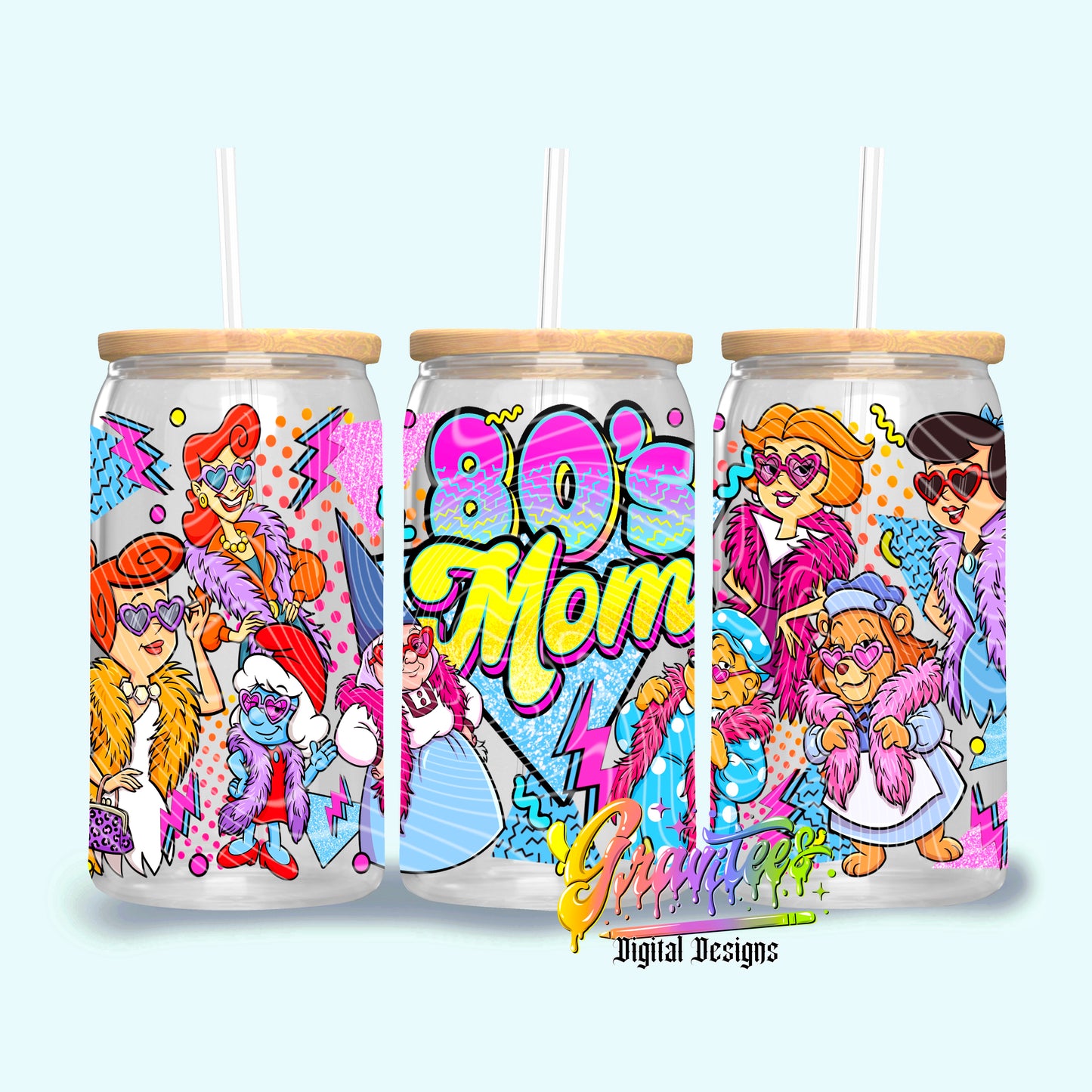 80’s Mom 16oz Tumbler Template  Png for UVDTF or Sublimation Printing, PNG Only!