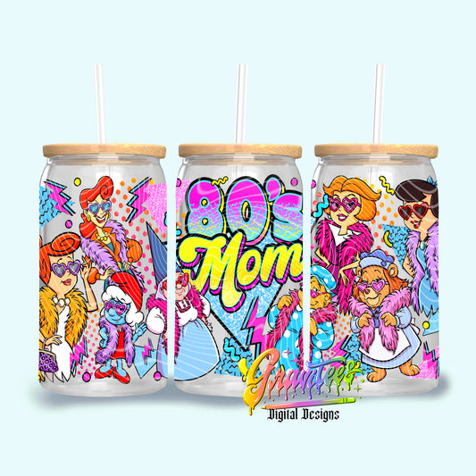 80’s Mom 16oz Tumbler Template  Png for UVDTF or Sublimation Printing, PNG Only!