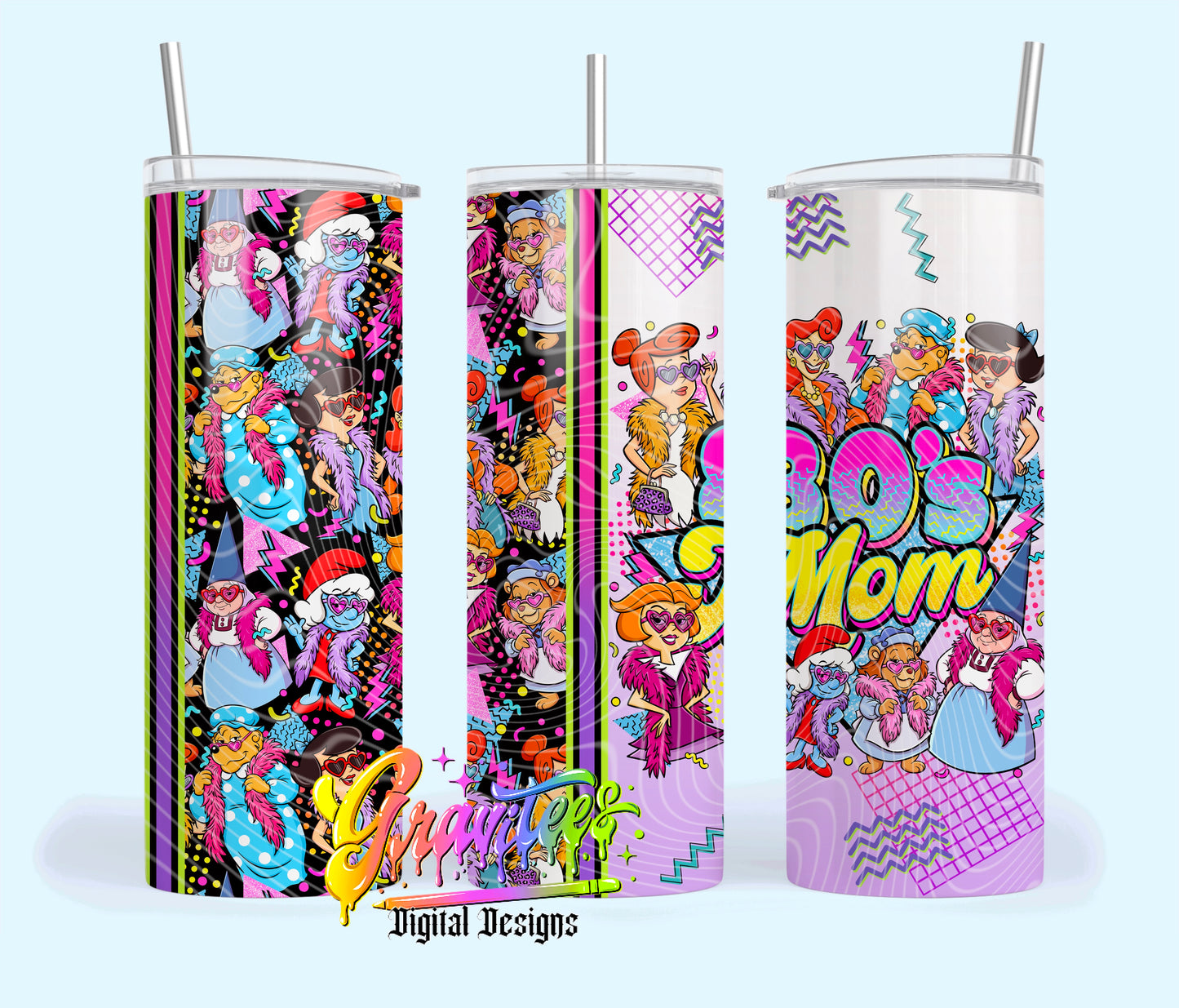 80’s Mom 20oz Tumbler Template  Png for UVDTF or Sublimation Printing, PNG Only!