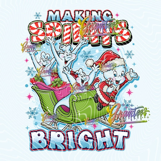 Making Spirits Bright Christmas Design, Christmas Design for DTF or Sublimation Shirt Printing, PNG Only!