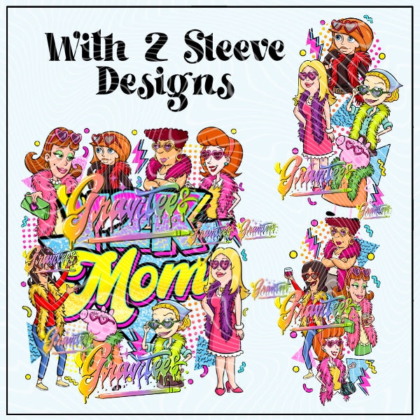Y2k Mom Png With 2 Sleeve Designs for DTF or Shirt Printing, PNG Only!
