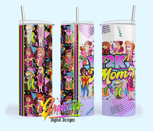 Y2K Mom 20oz Tumbler Template  Png for UVDTF or Sublimation Printing, PNG Only!