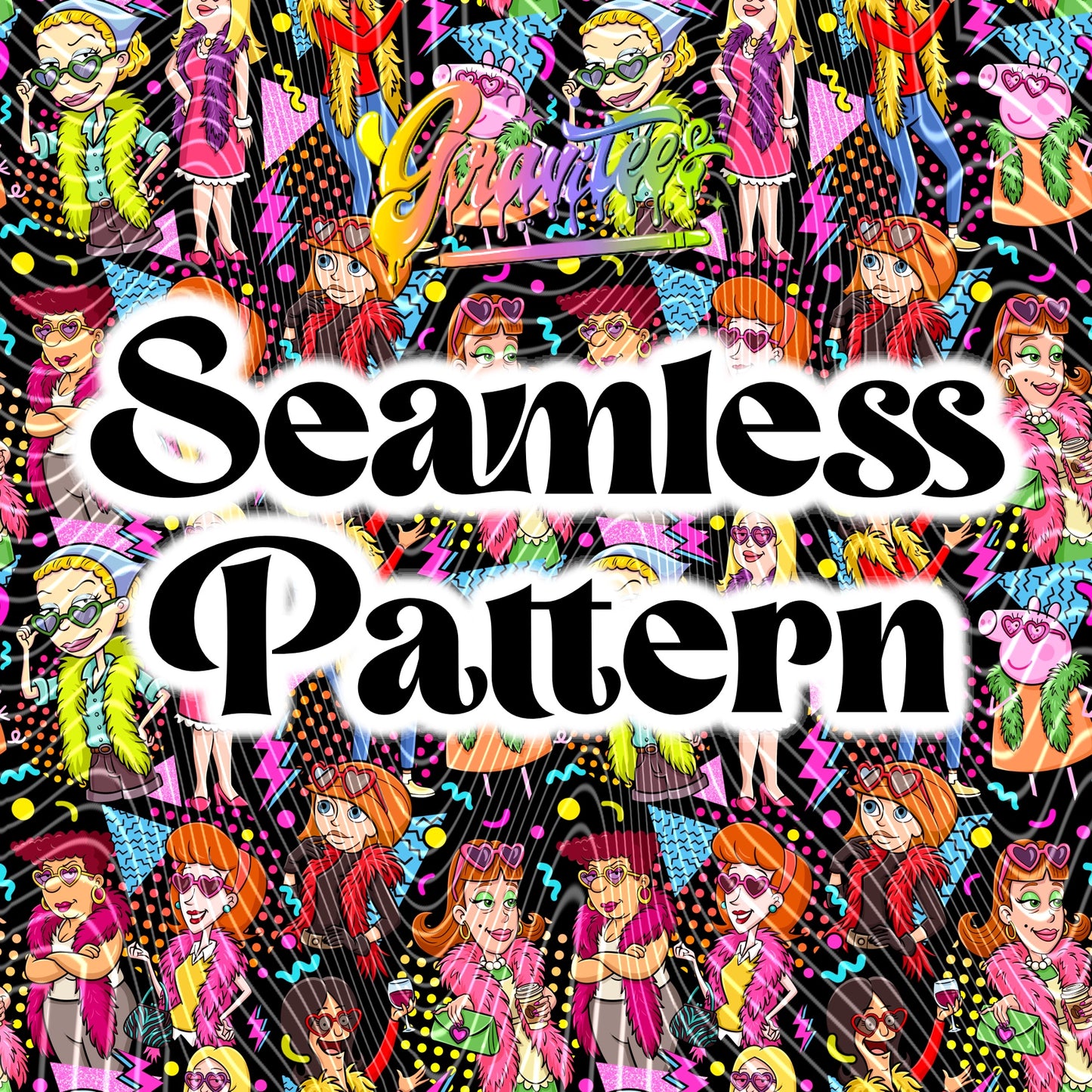 Y2K Mom Seamless Design Png for UVDTF or Sublimation Printing, PNG Only!