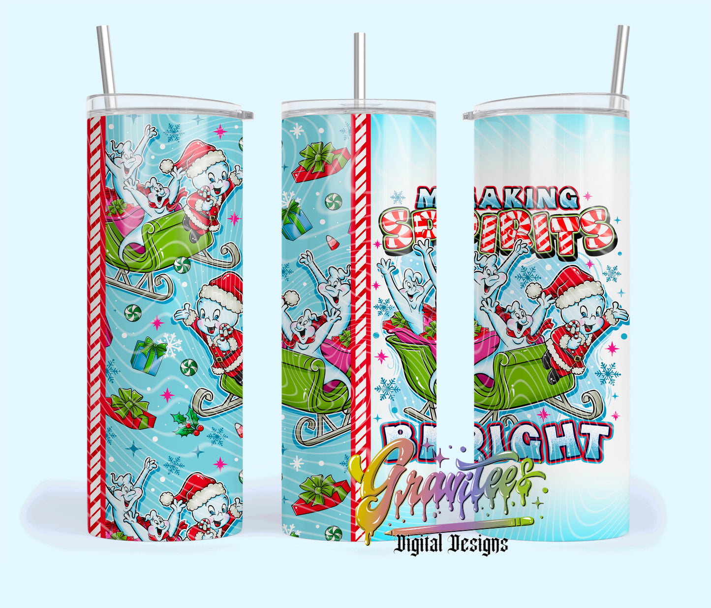 Making Spirits Bright 20oz Tumbler Template Design PNG, Fall  Design for UVDTF or Sublimation Printing PNG Only!