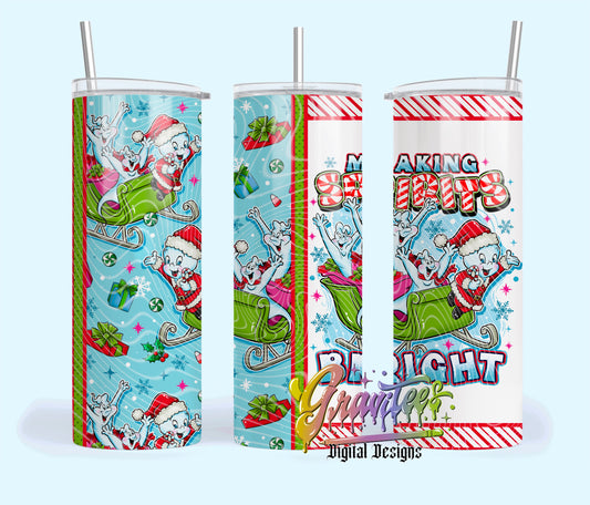 Making Spirits Bright 20oz Tumbler Template Design PNG, Fall  Design for UVDTF or Sublimation Printing PNG Only!