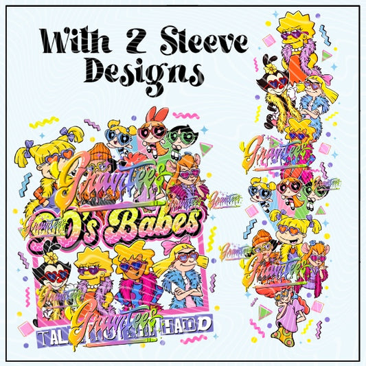 90’s Babes Png With 2 Sleeve Designs for DTF or Shirt Printing, PNG Only!