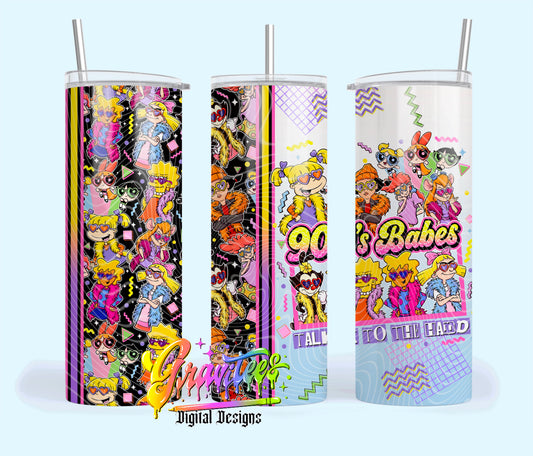 90’s Babes 20oz Tumbler Template  Png for UVDTF or Sublimation Printing, PNG Only!