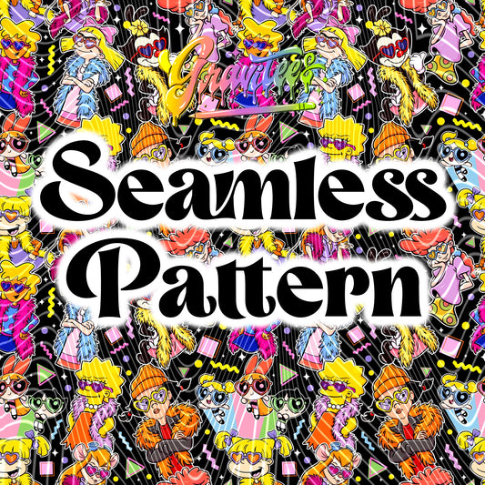 90’s Babes Seamless Design Png for UVDTF or Sublimation Printing, PNG Only!