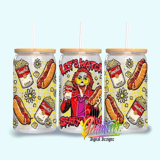 Aunt Scary Movies 16oz Tumbler Template  Png for UVDTF or Sublimation Printing, PNG Only!