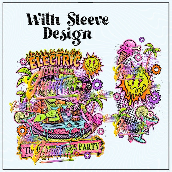 Electric Summer With Sleeve Design Png for DTF or Shirt Printing, PNG Only!