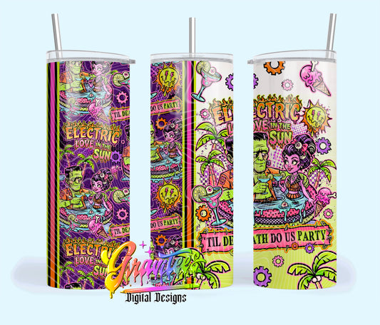 Electric Summer 20oz Tumbler Template  Png for UVDTF or Sublimation Printing, PNG Only!