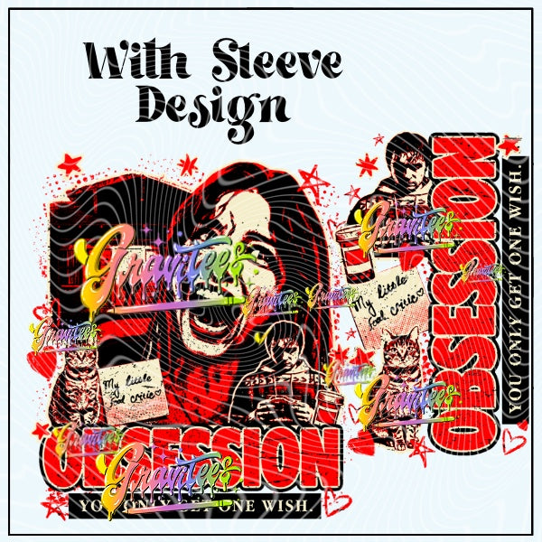 One Wish With Sleeve Design Png for DTF or Shirt Printing, PNG Only!