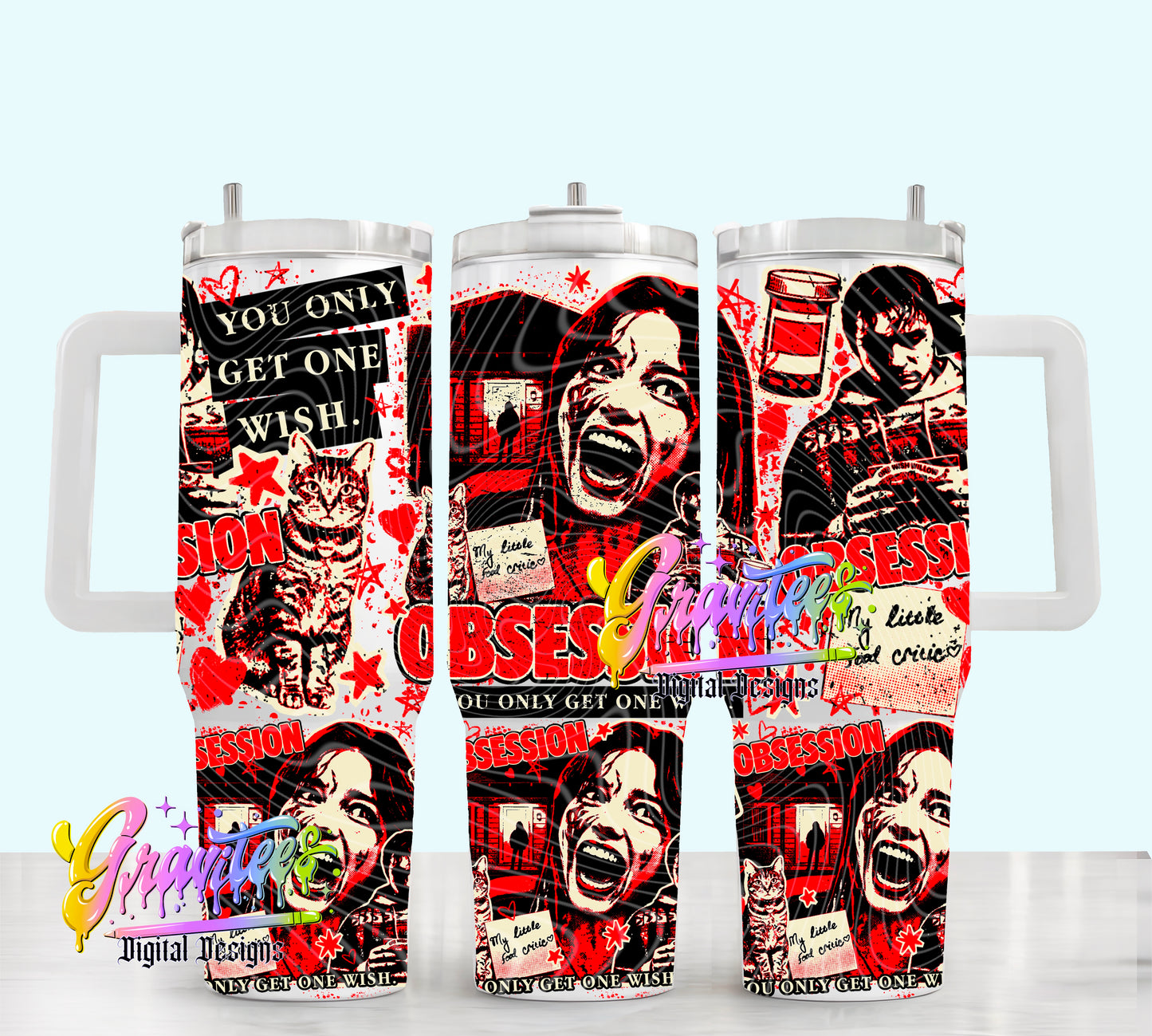 One Wish  40oz Tumbler Template  Png for UVDTF or Sublimation Printing, PNG Only!