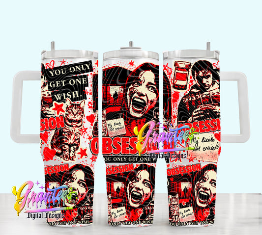 One Wish  40oz Tumbler Template  Png for UVDTF or Sublimation Printing, PNG Only!