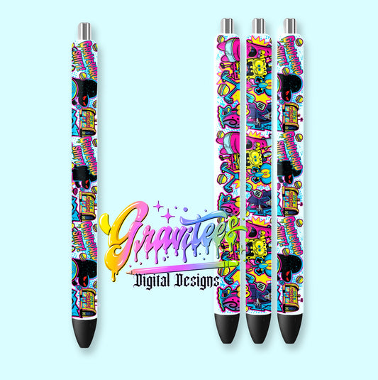 Graveyard Diner Pen Wrap Template Design PNG,  for UVDTF or Sublimation Printing PNG